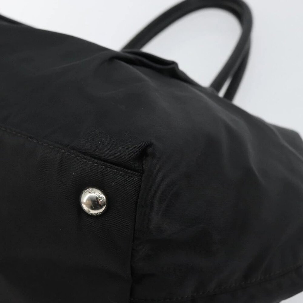 PRADA Tote Bag Nylon Black Silver Auth hk3058 - Picture 11 of 16